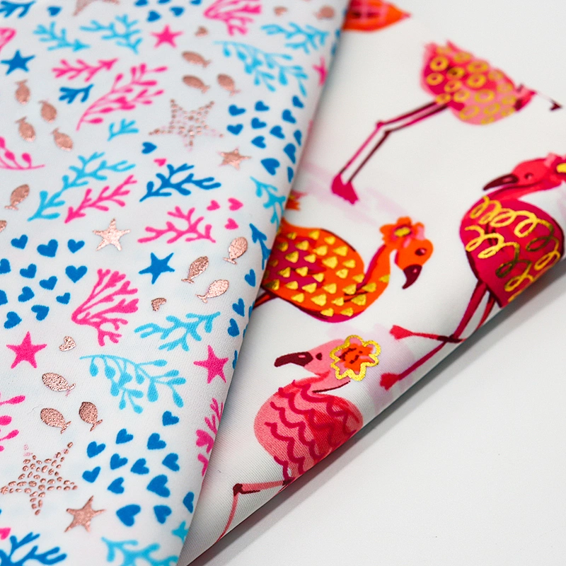 4- way elastic nylon spandex printed knitted fabric