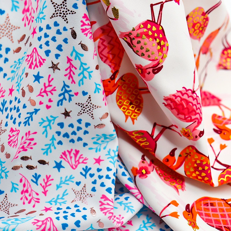 4- way elastic nylon spandex printed knitted fabric